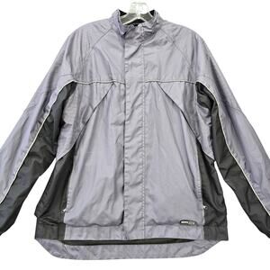 IllumiNITE Reflectivewear Gray Jacket Classic Full Zip Long Sleeves Lined Mens M